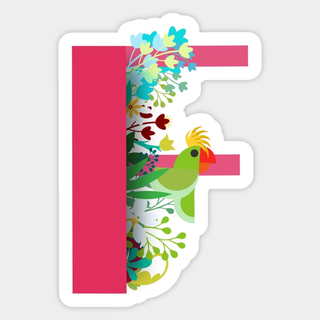 Tropical alphabet f Sticker by Susana